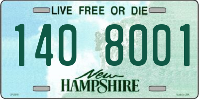 NH license plate 1408001