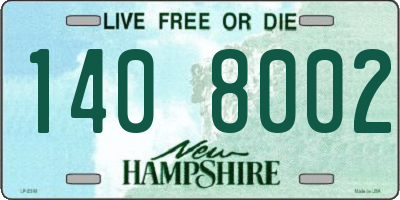 NH license plate 1408002