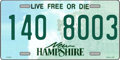 NH license plate 1408003
