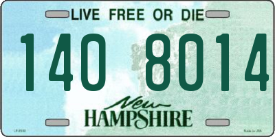NH license plate 1408014