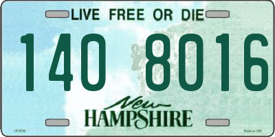 NH license plate 1408016