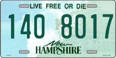 NH license plate 1408017