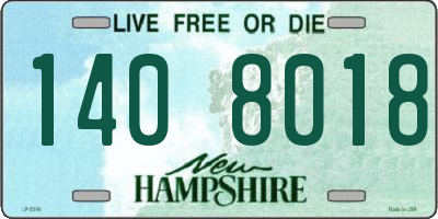 NH license plate 1408018