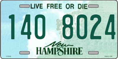 NH license plate 1408024