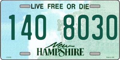 NH license plate 1408030