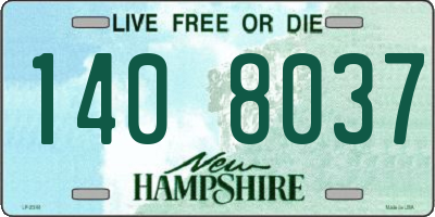 NH license plate 1408037