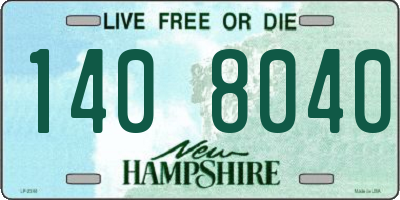 NH license plate 1408040