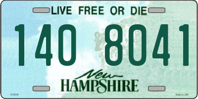 NH license plate 1408041