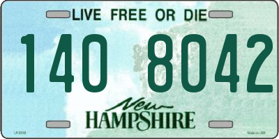 NH license plate 1408042