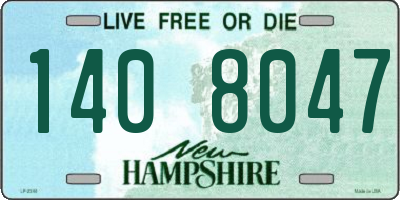 NH license plate 1408047