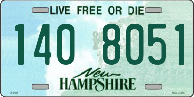 NH license plate 1408051