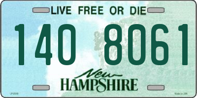 NH license plate 1408061