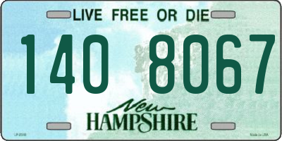 NH license plate 1408067