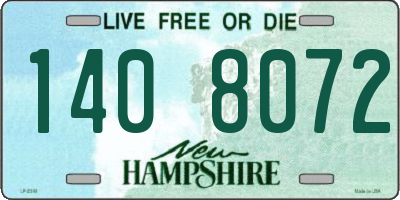 NH license plate 1408072