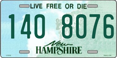 NH license plate 1408076