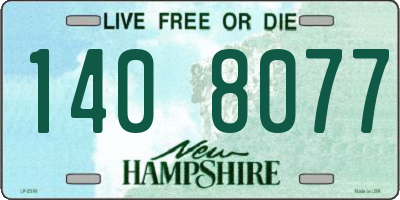 NH license plate 1408077