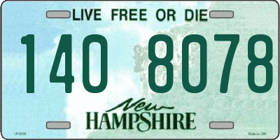 NH license plate 1408078
