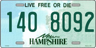NH license plate 1408092