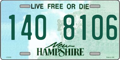 NH license plate 1408106