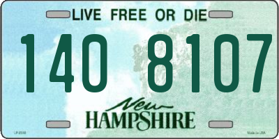 NH license plate 1408107