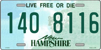 NH license plate 1408116