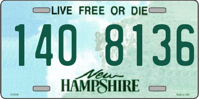 NH license plate 1408136