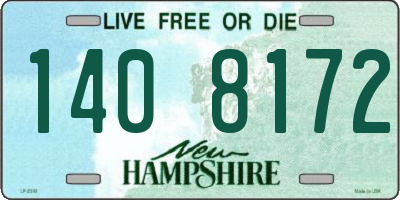NH license plate 1408172