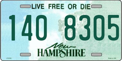 NH license plate 1408305