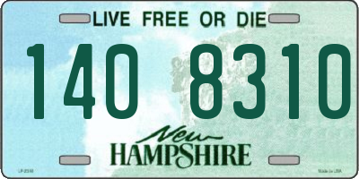 NH license plate 1408310