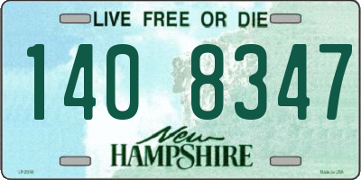 NH license plate 1408347