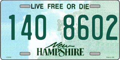 NH license plate 1408602