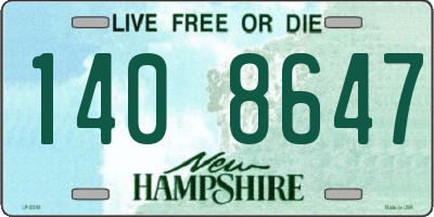 NH license plate 1408647