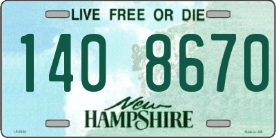 NH license plate 1408670