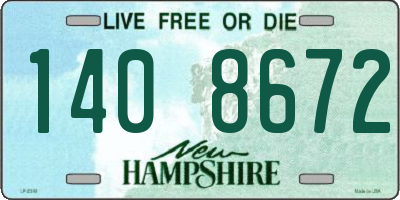 NH license plate 1408672