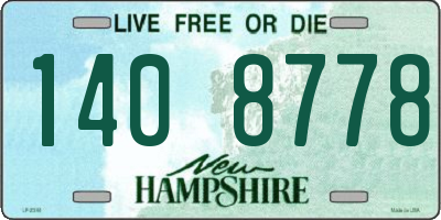 NH license plate 1408778