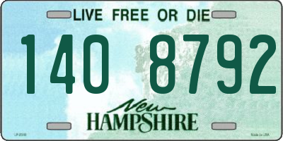NH license plate 1408792