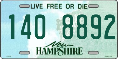 NH license plate 1408892