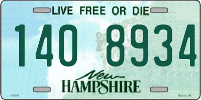NH license plate 1408934