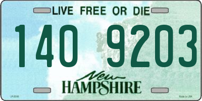NH license plate 1409203
