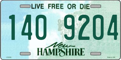 NH license plate 1409204