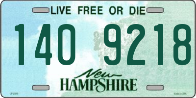 NH license plate 1409218