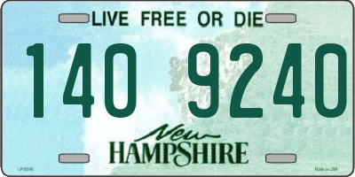NH license plate 1409240