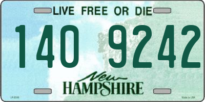 NH license plate 1409242