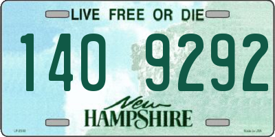 NH license plate 1409292