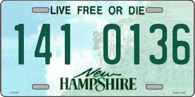 NH license plate 1410136