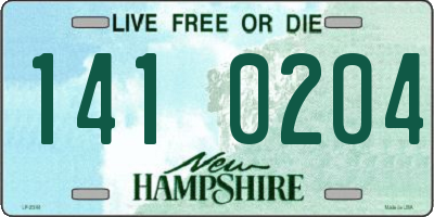 NH license plate 1410204