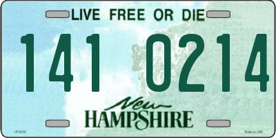 NH license plate 1410214