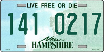 NH license plate 1410217