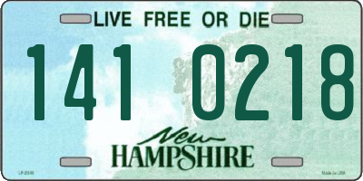 NH license plate 1410218