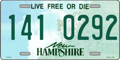 NH license plate 1410292